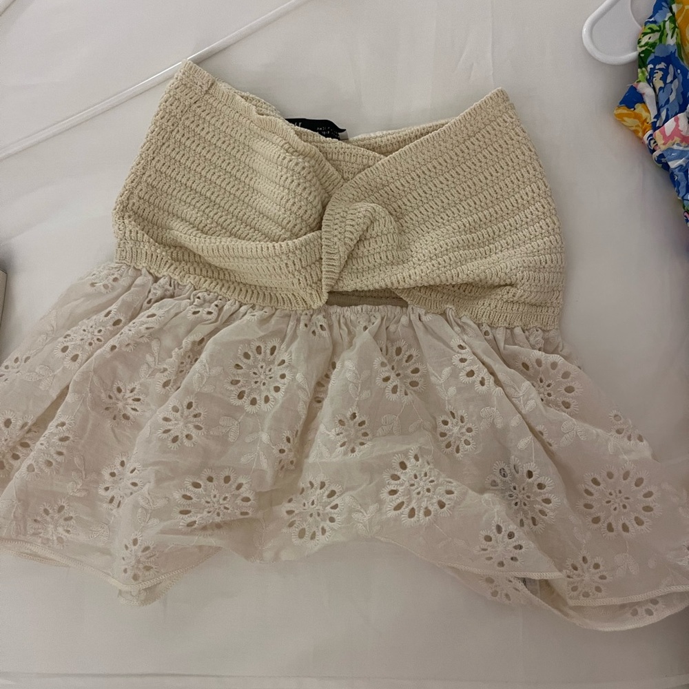 Zara white knit top